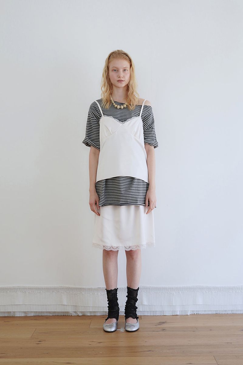 Satin midi skirt_ivory
