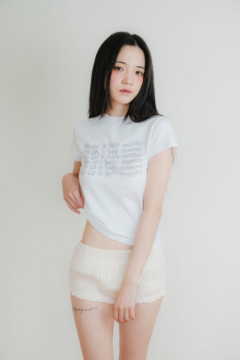 SIS A（シスエイ）の「 BABY MONSTER T-SHIRT / SILVERWHITE（Tops）」