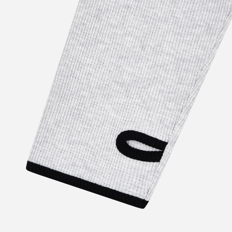 Grid Crop Waffle Ringer Tee