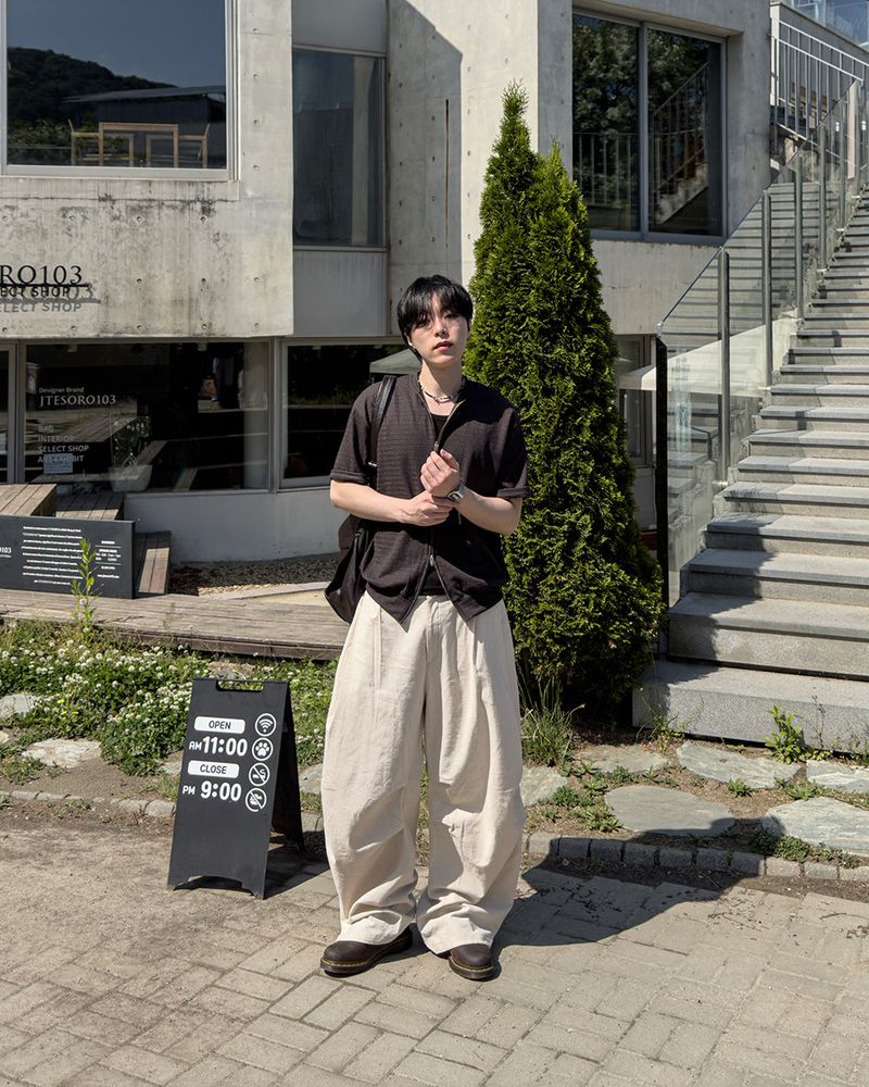 Aven Linen Two-Tuck Wide Pants