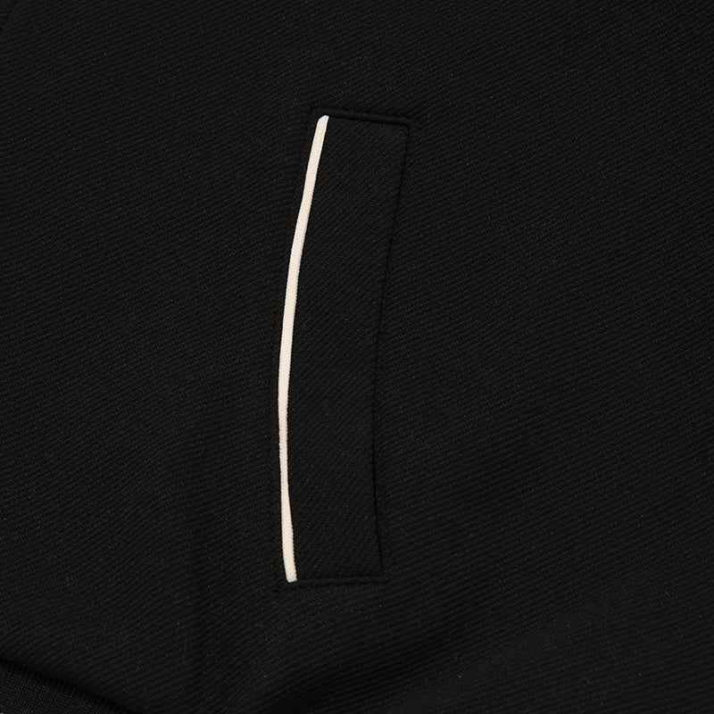 CHERRY LACE POINT CROP TRACK JUMPER [BLACK]