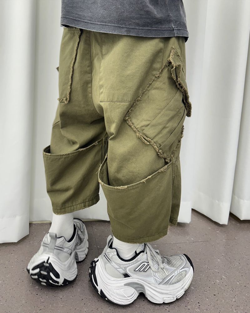 VTG BACK BOOTS CARGO SHORTS_KHAKI