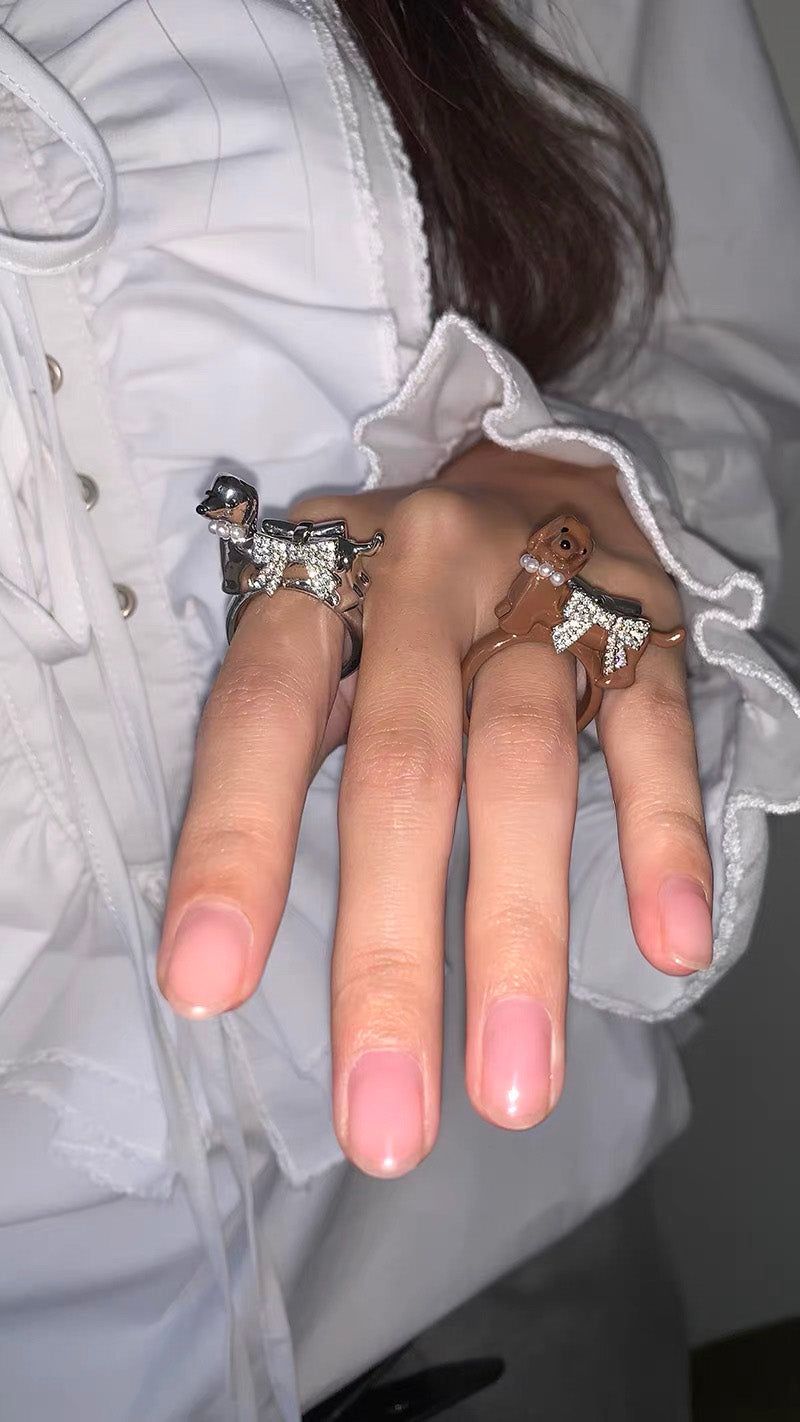 House of haus（ハウス オブ ハウス）の「ダックスフンド メタル リング(2color)（アクセサリー）」