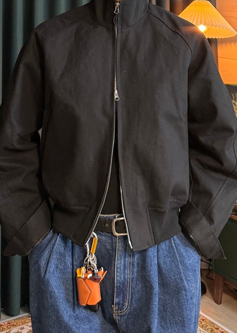 High-neck cropped jacket 3COLOR