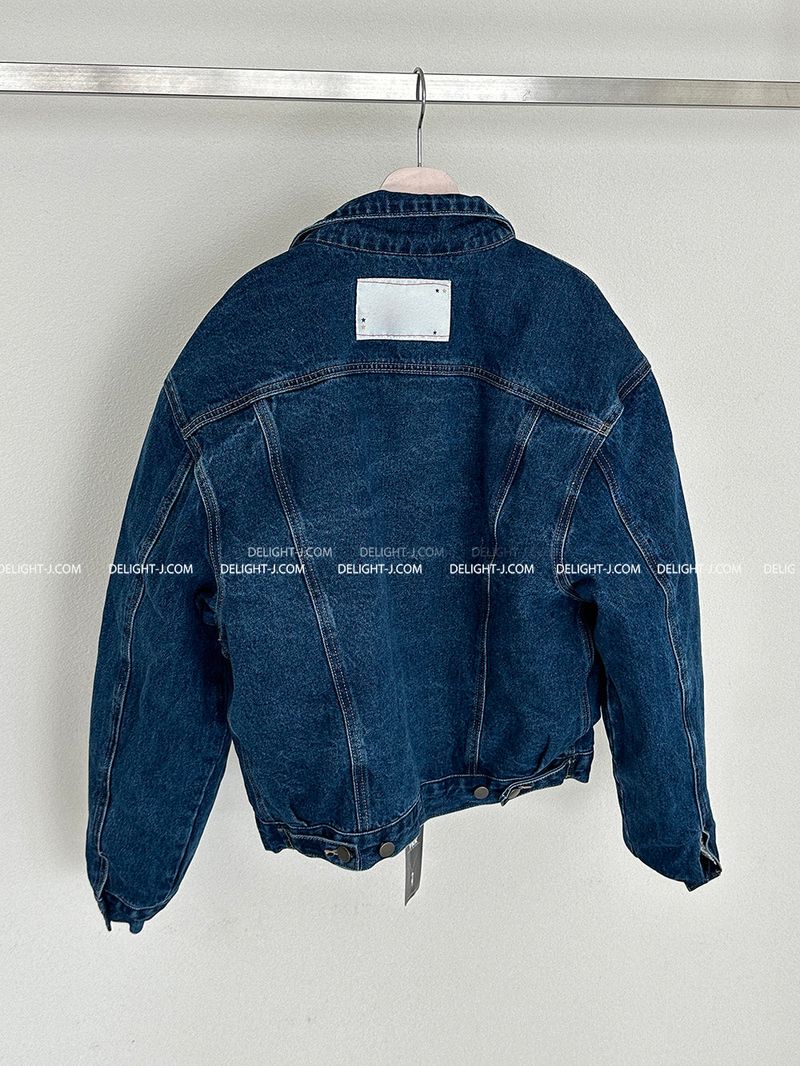Double-sided reversible denim padded coat