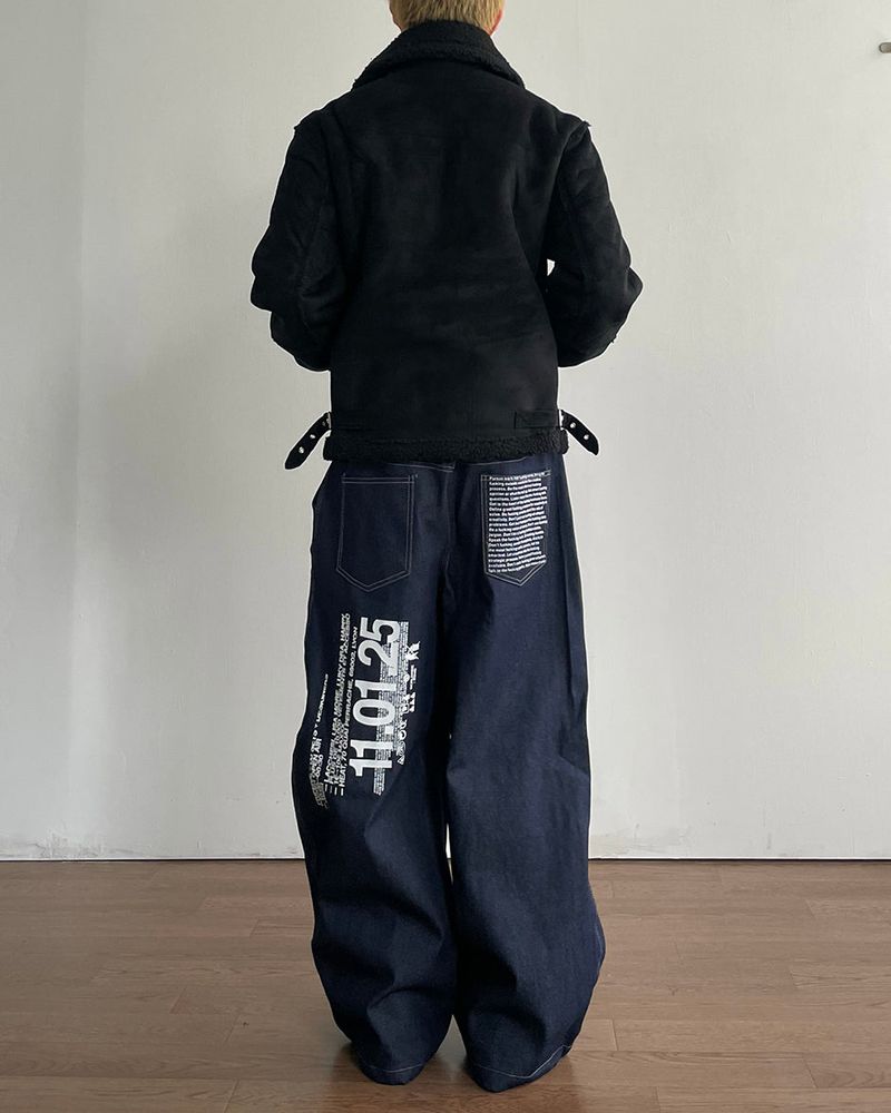 Leon Lettering Denim Pants
