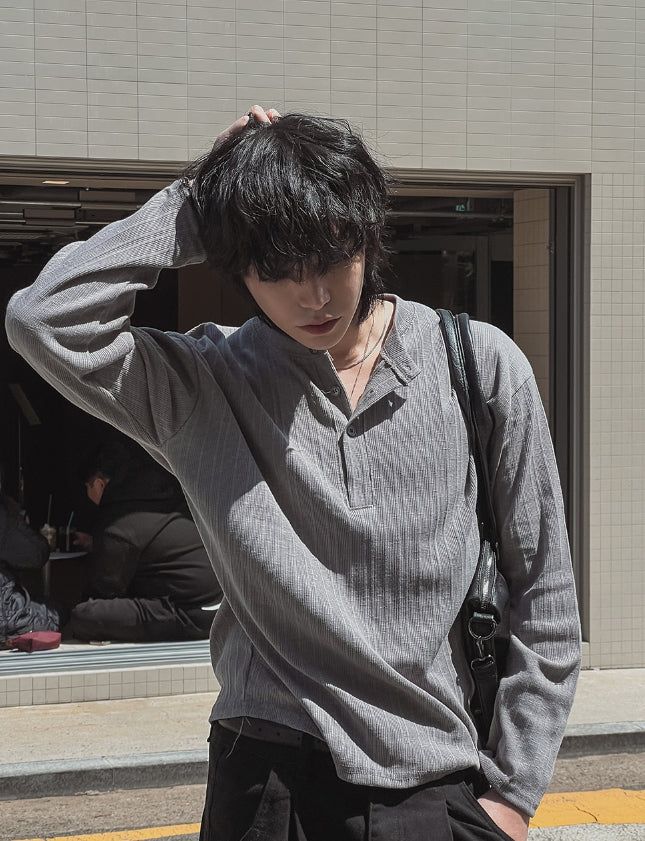 2PLAN（ツープラン）の「クロヘンリーネックロングスリーブ（トップス）」