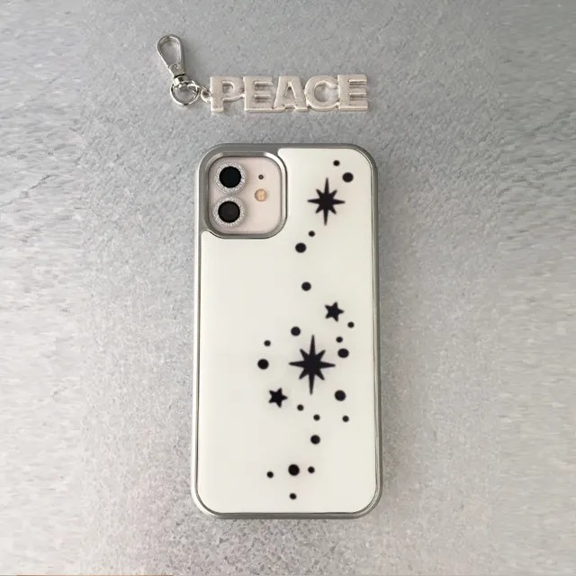 Light and stars in black silver epoxy case
