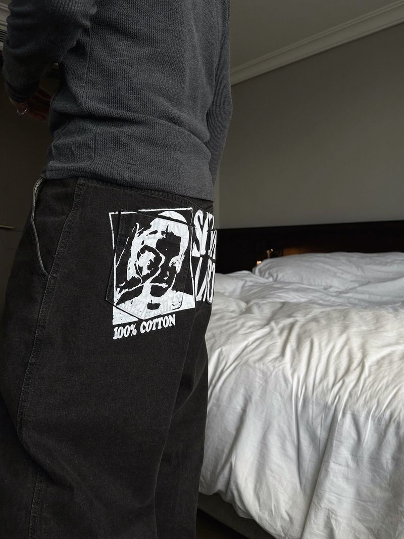 Warner Stone Print Denim Pants 2C