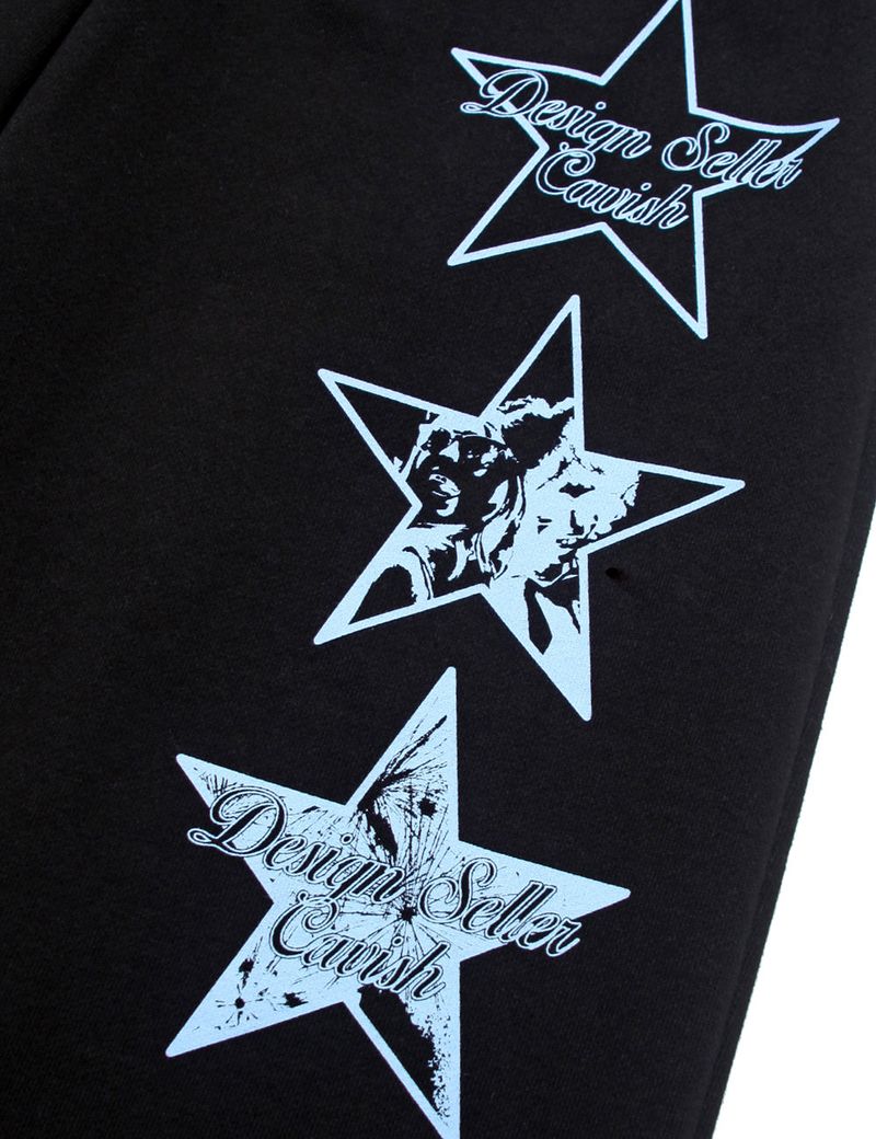 STAR LOGO PRINTED SWEAT PANTS BLACK(CV2CFUPA01A)