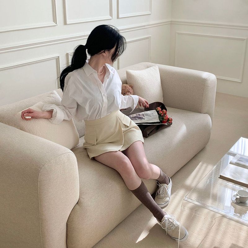 [4color] slit pocket mini skirt