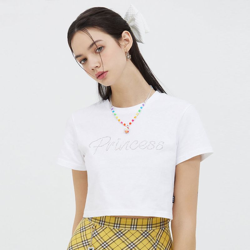 VVV（ブイブイブイ）の「PRINCESS CUBIC CROP TOP _ WHITE（Tops）」