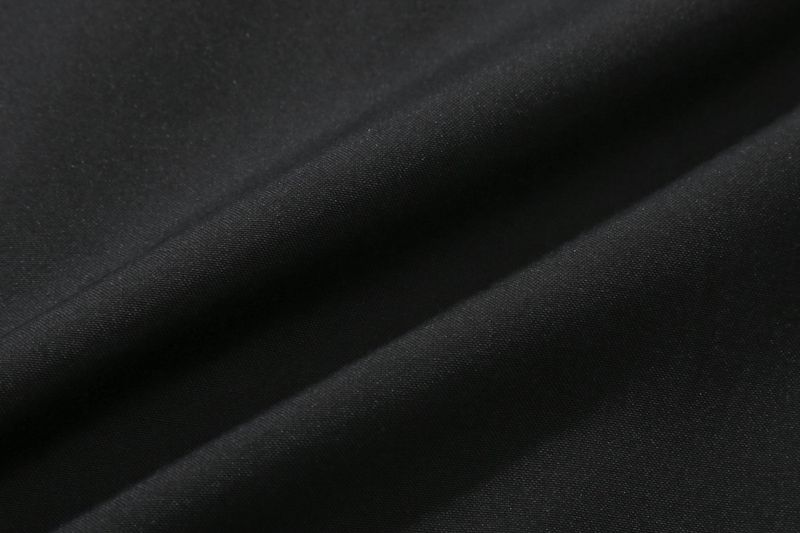 SHOULDER OPEN RIBBON SHIRT_BLACK