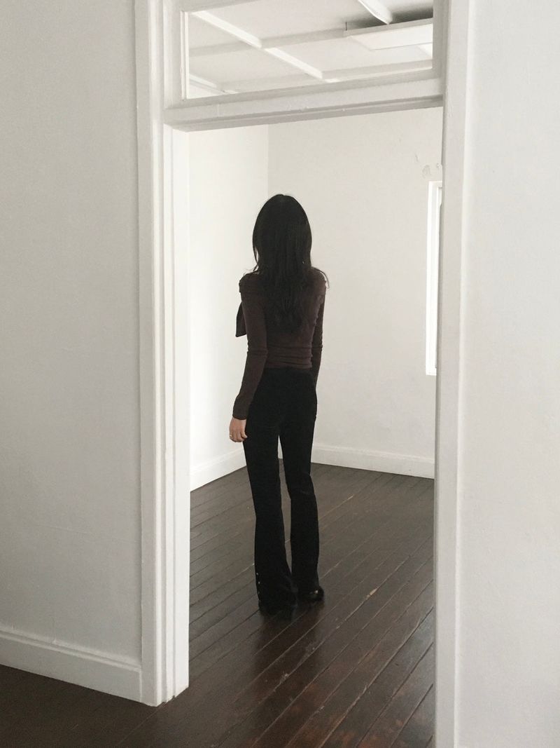 Corduroy rivet Bootcut Pants
