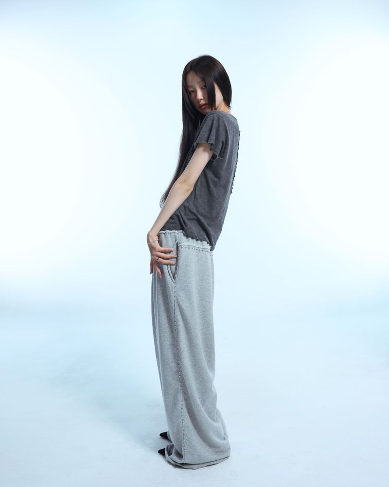Grunge Claw Camo Eyelet Tee - Charcoal