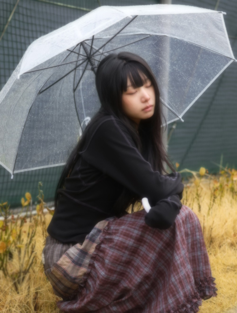 Check frill skirt -Burgundy