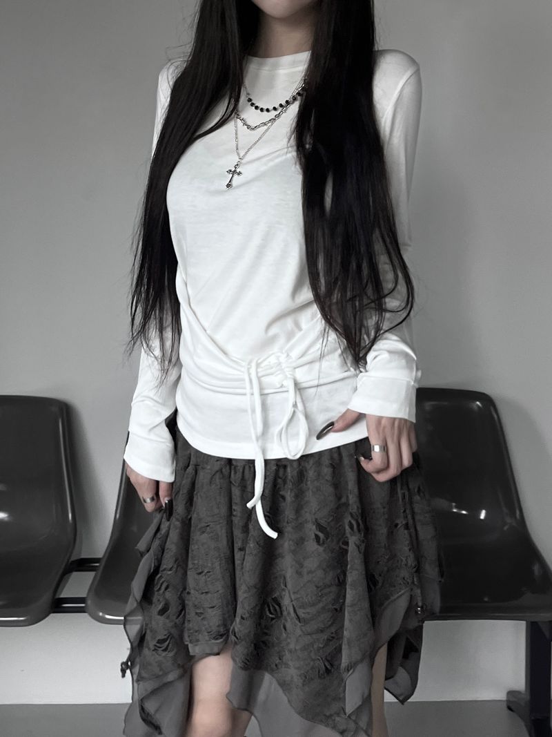 slim wrap shirring strap T (2color)