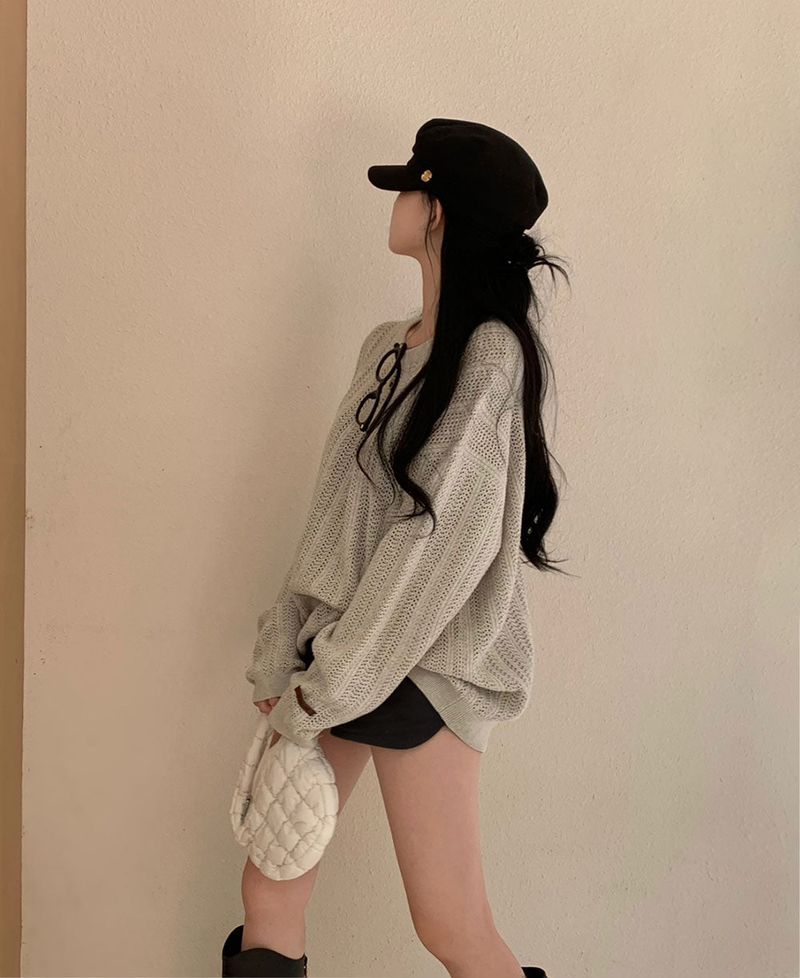 [Bellide made] Caramel Loose Fit Long Round Knitwear