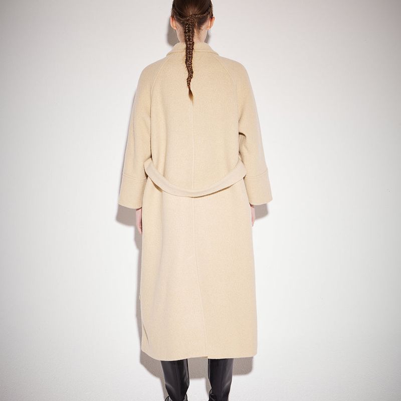 Balmacaan boucle coat beige