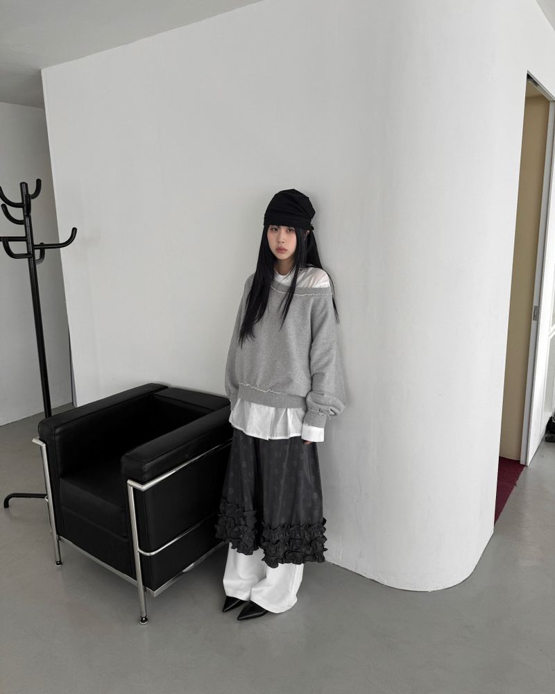 Dot frill skirt