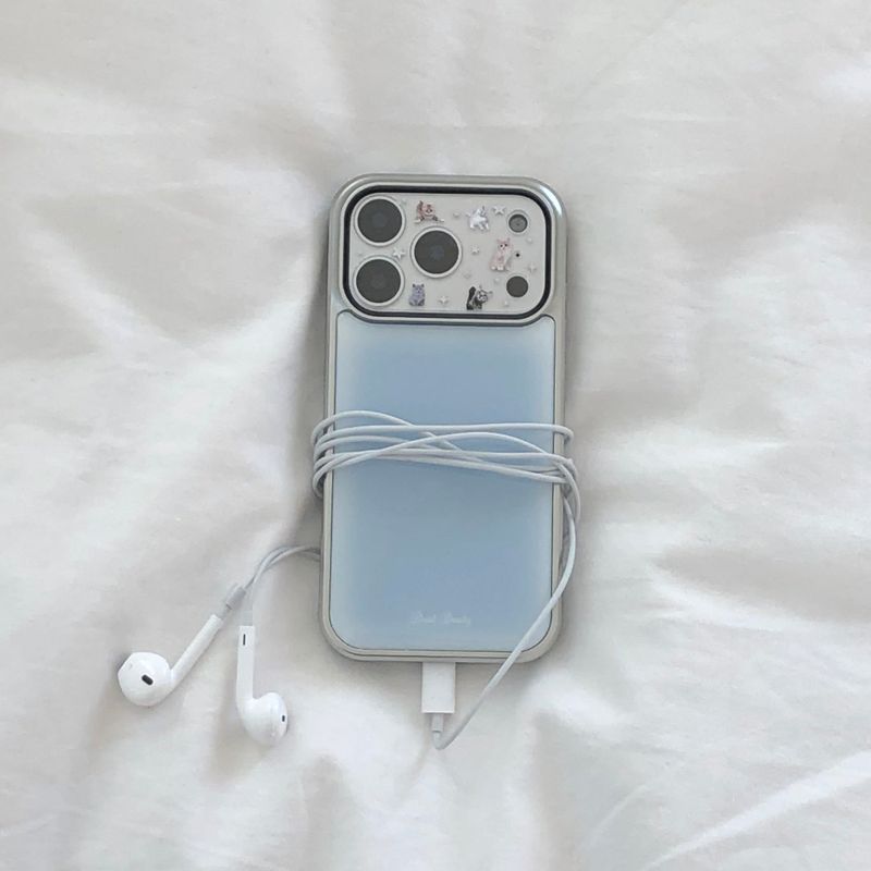 blue silver bumper case