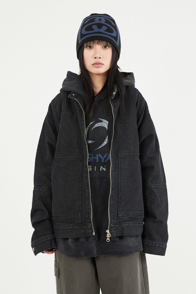 Raucohouse(ラウコハウス)の「Racer 2-way zip-up denim jacket(Jackets/Outerwear)」