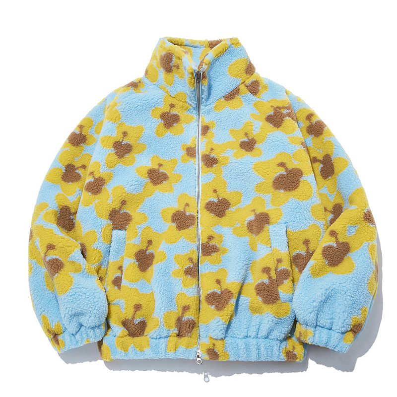 Flower Bear Fluffy Jacket_Sky Blue
