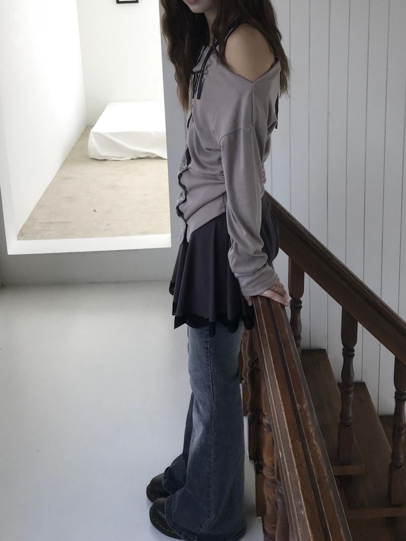 vintage flower shirring cardigan
