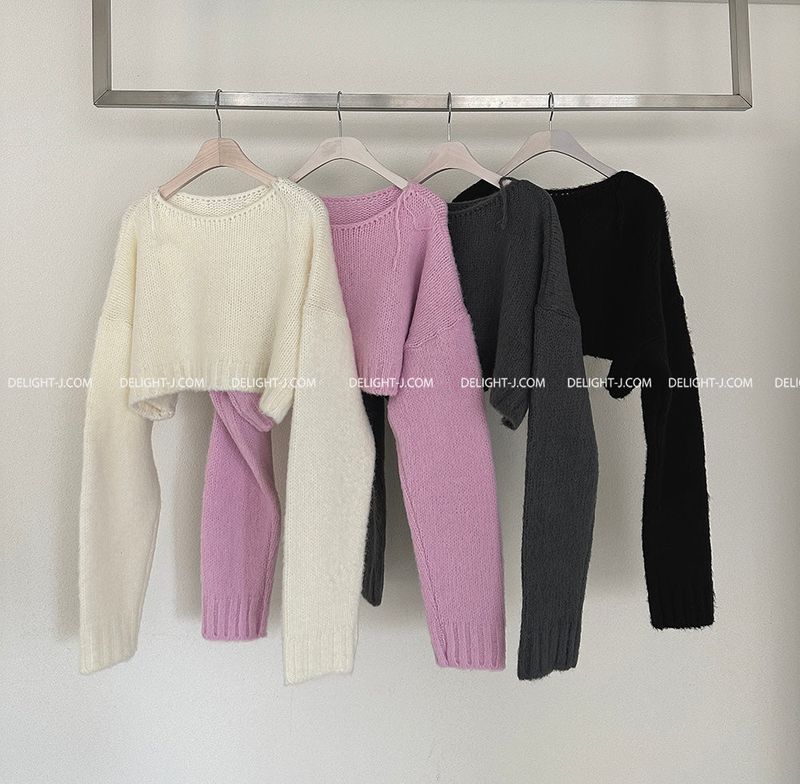 salt wool cropped knitwear
