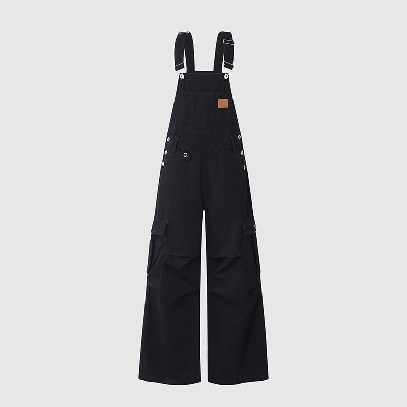 Multi Pocket Cargo Wide Leg Overall Pants