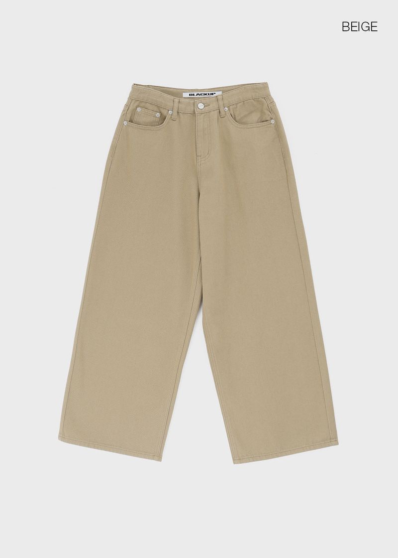 [B-DENIM] LOW WIDE COTTON PANTS 056