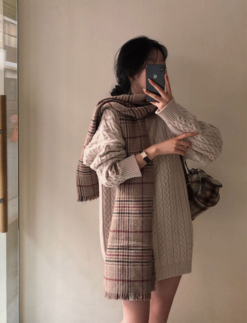 [Belied made/Cuanku] First Love Twisted Cable Knit Dress