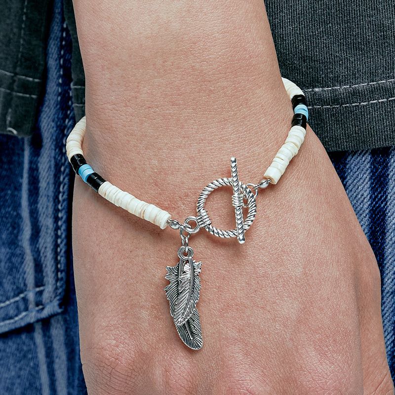 NA shell & turquoise beads bracelet