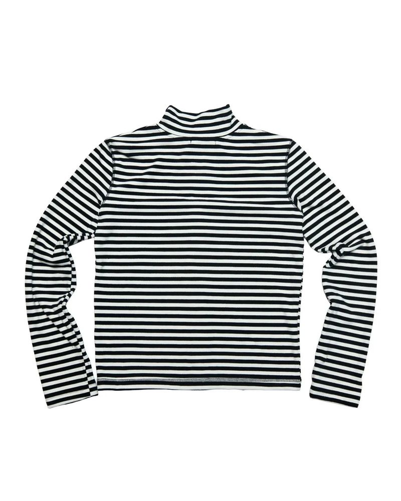Stripe Half Zip-Up (BLACK) WOMENS