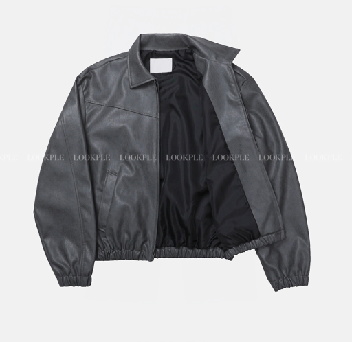 Waini Crack Two-Way Semi-Over Leather Jacket