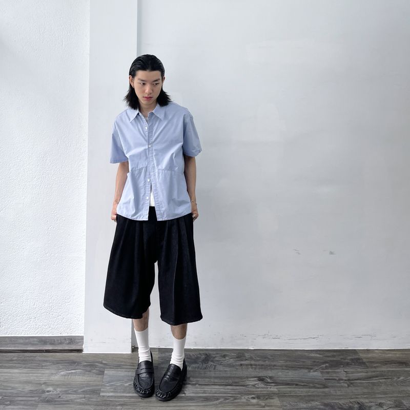 Structured Diagonal Seam Shirt