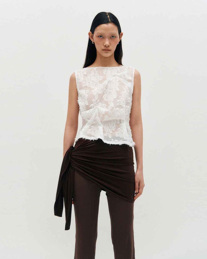 Layered Wrap Tie _ BROWN