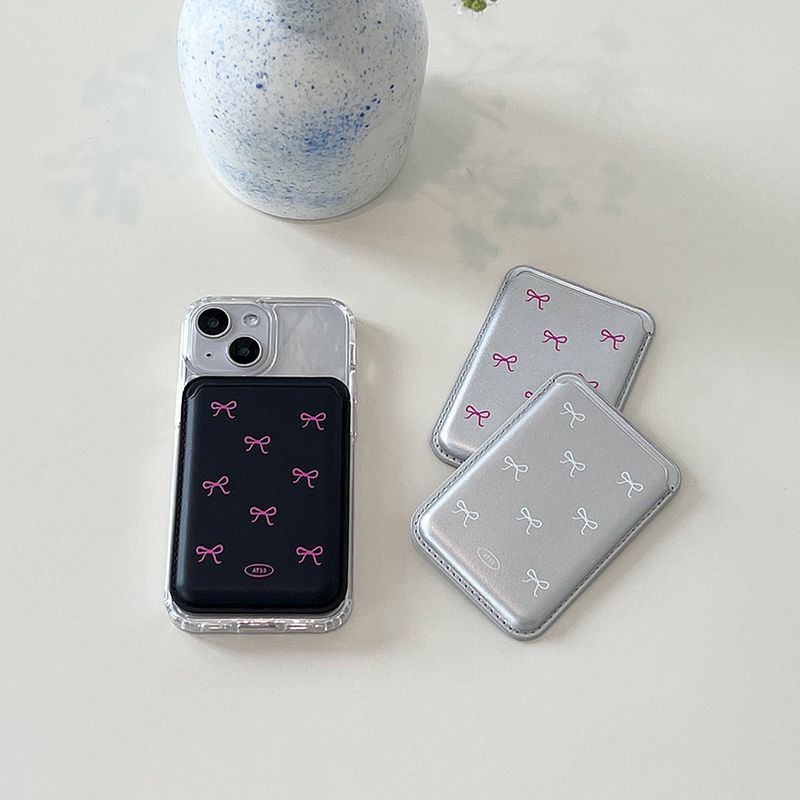 Ribbon Pattern MagSafe Card Wallet (single product)