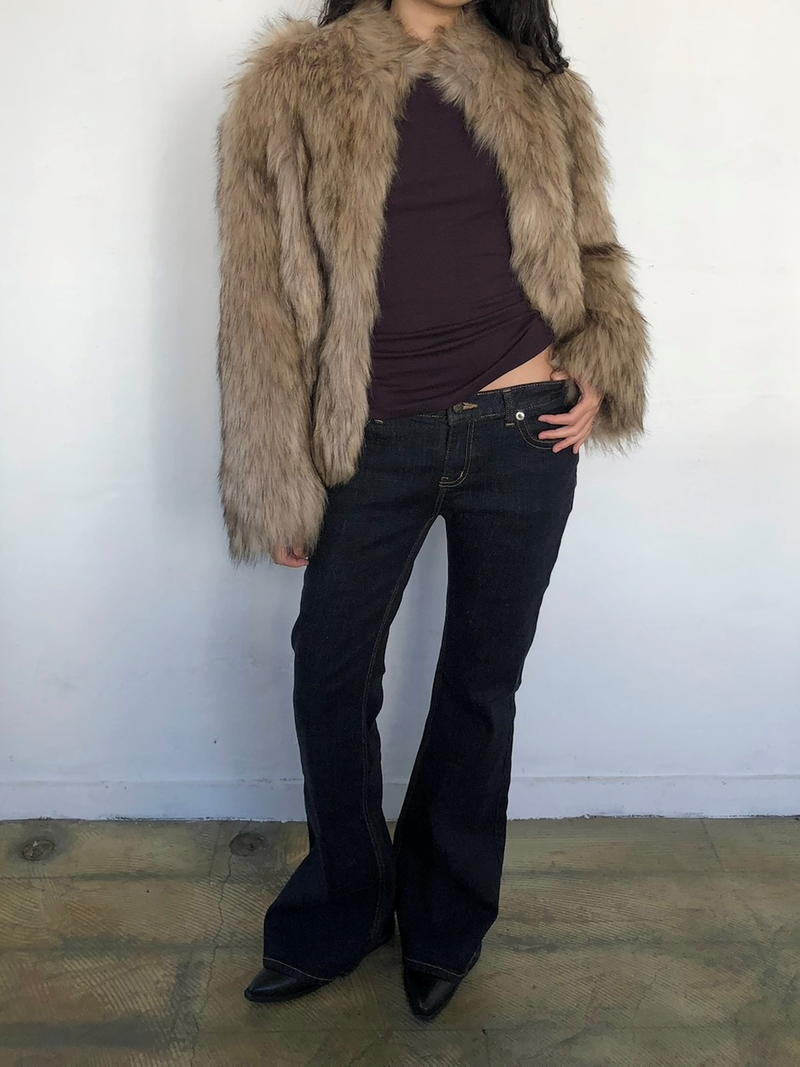 Clef hairy fur jacket