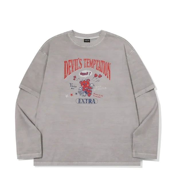 26FW★ Devil Bear Layered Pigment Long Sleeve