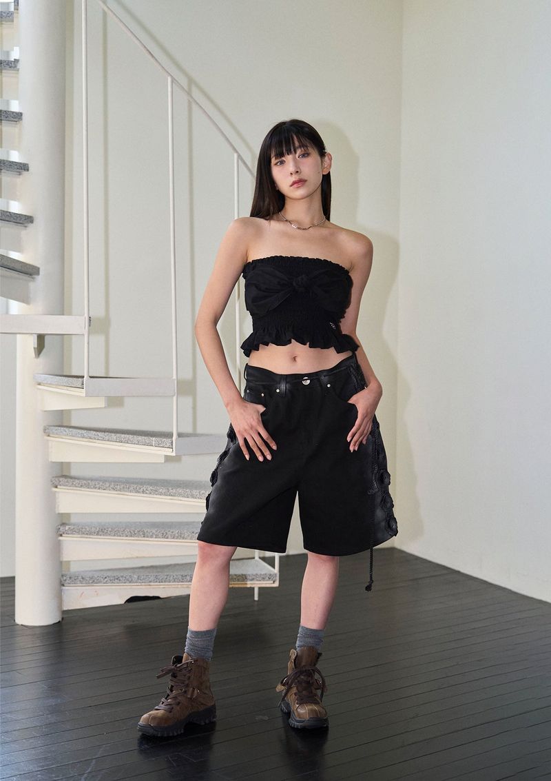 dirty flower half pt - black