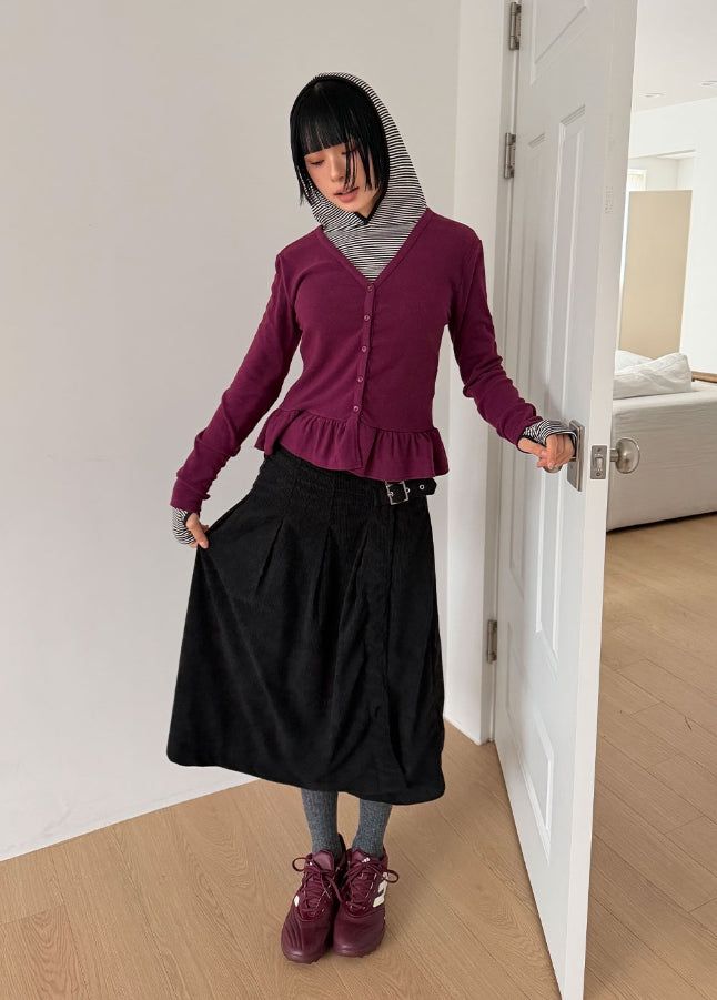 (Brushed) FLEUR FRILL CARDIGAN