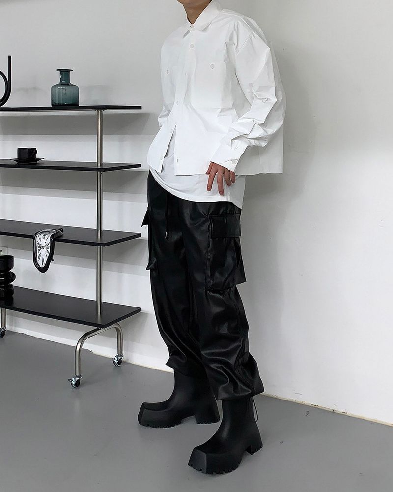 CR Laminating Cropped Jacket (2 colors)