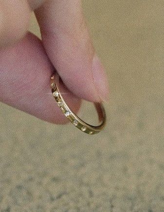 Rough Textured Wish Ring Gold