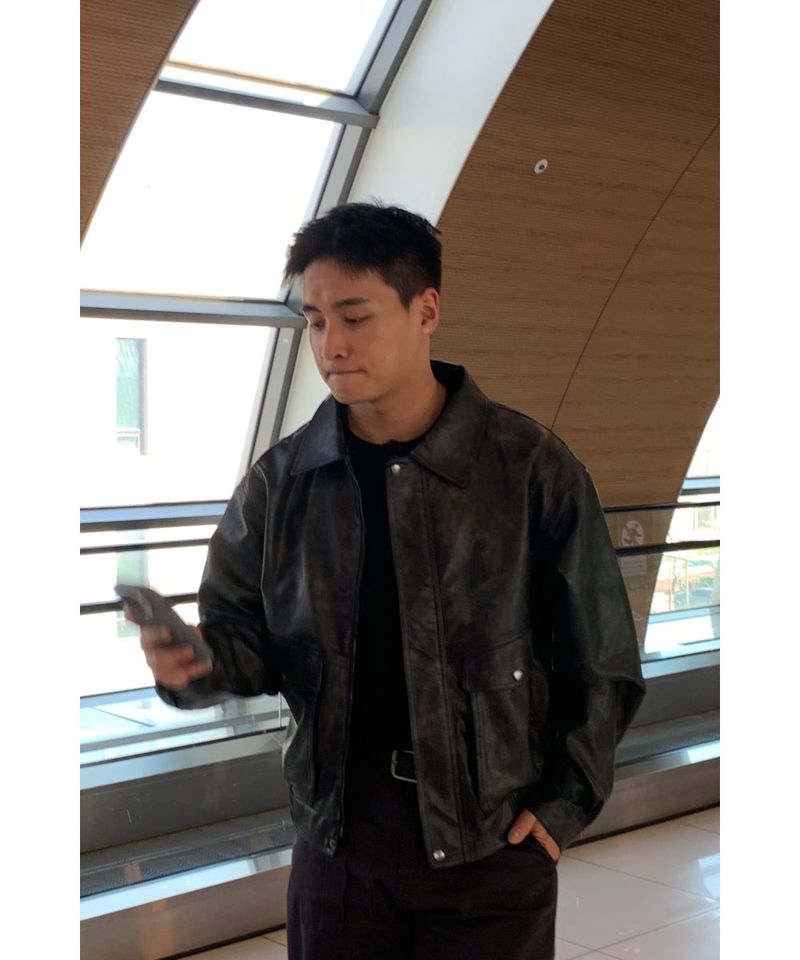 Vintage Curve Leather Jacket