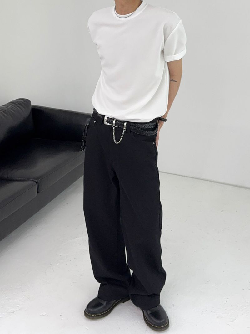 RO Relaxed Semi-Wide Cotton Pants (2C)
