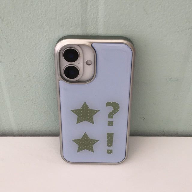 Dot dot star skyblue green silver epoxy bumper case