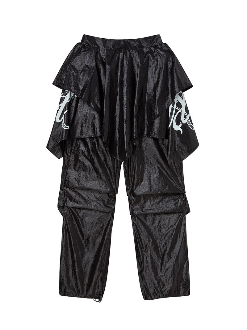 DRAPE LAYERED SKIRTPANTS (BLACK)