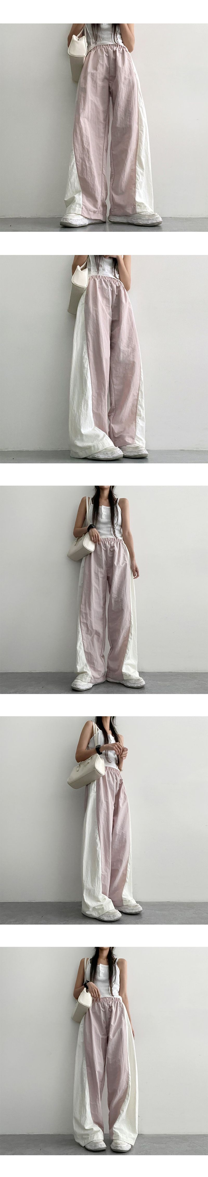 Fleonilon Color Banding Wide Pants
