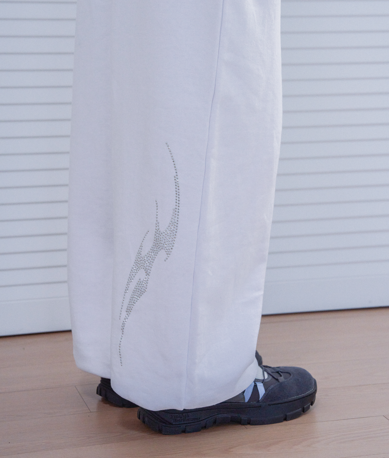 tribal jogger pants_white